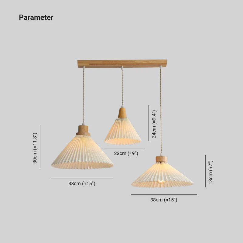 Ozawa Arte Paraguas Madera/PVC Lámpara Colgante Beige